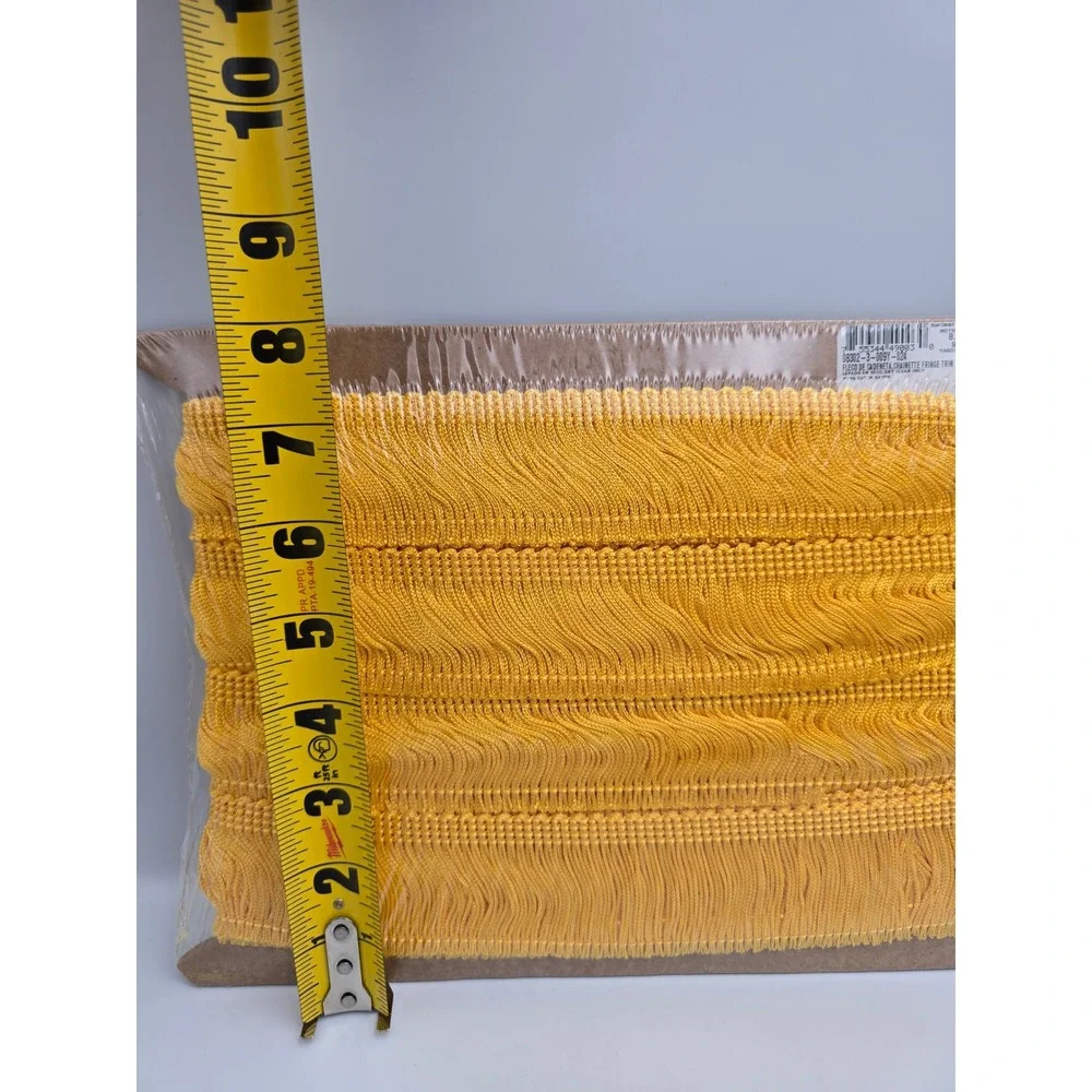 Unbranded Chainette Fringe Trim 9 Yards Yellow‎ New Rayon aprox 2in